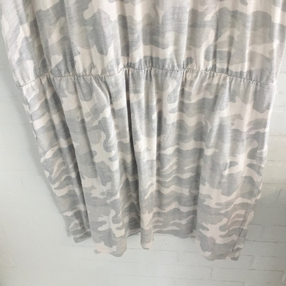 Old Navy Mini T-Shirt dress Camo print Heather Gray Cream Vanilla Beige Sz XXL - Picture 5 of 8